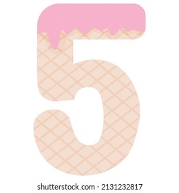 Number five in the form of ice cream