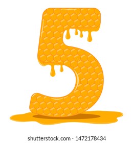 Number five with honey texture for marketing and websites.