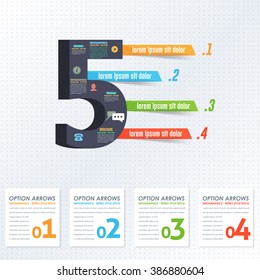 Number Five Infographics Design and Web Elements