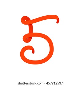 Number five logo formed by shoe lace. Sport style vector for sportswear, club identity, labels or posters.