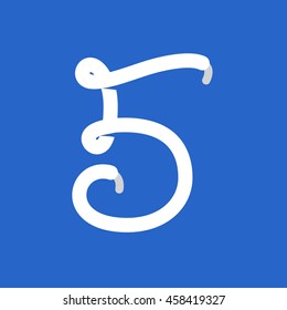 Number five logo formed by shoe lace. Sport style vector for sportswear, club identity, labels or posters.