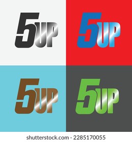 Number five logo template. Wings design element vector illustration. Corporate branding identity