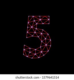 Number Five logo templates. Black and white graphic number Five logo templates, corporate identity. , vector illustrations isolated on Black background.