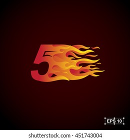 Number five logo,fire fast speed