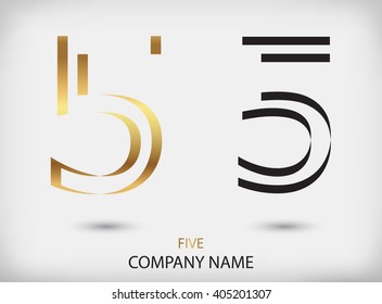 Number five logo.Logo 5 design.Logotype vector template.