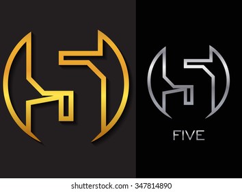 Number five logo.Logo 5 vector template.