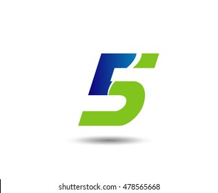 Number five logo.Logo 5 vector template
