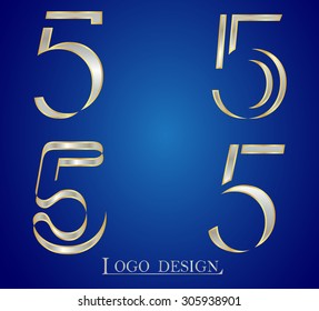 Number five logo.Number 5 logo design.Vector template.