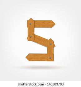 Number five made from wooden boards for your design