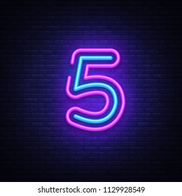 3,860 Neon Number 5 Images, Stock Photos & Vectors | Shutterstock