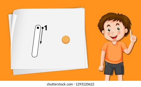 Number five tracing alphabet worksheets illustration