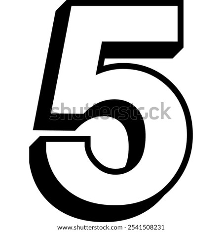 Number Five Vector Flat Icon
