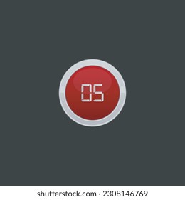number five vector icon collection.