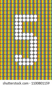 Number five. Vector symbol 5. Numbering with white circles on rainbow circles background. EPS 10