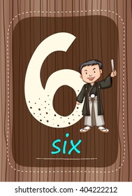Nummer-Taschenkarte für Nummer 6