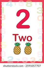 Number flashcards for young children to learn numbers