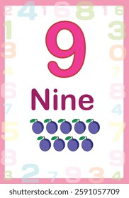 Number flashcards for young children to learn numbers