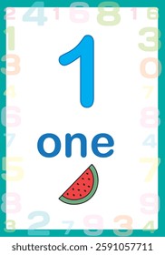 Number flashcards for young children to learn numbers