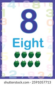 Number flashcards for young children to learn numbers