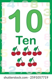 Number flashcards for young children to learn numbers