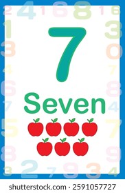 Number flashcards for young children to learn numbers