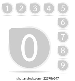  number flat Icons set vector