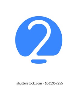 Number font logo modern abstract blue icon of number 2 Two for font circle logo