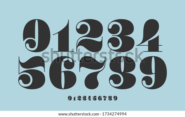 Number Font Font Numbers Classical French Stock Vector (Royalty Free ...