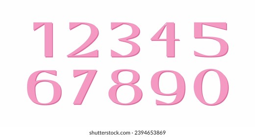 Number font. Font of numbers in classical style with contemporary geometric design. Beautiful elegant numerals. Vintage and old school retro typographic. Vector Illustration