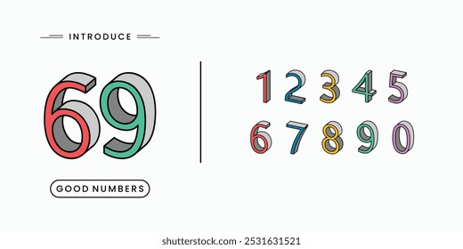 Number font. Font of numbers in classical style with contemporary geometric design. Beautiful elegant numerals. Vintage and old school retro typographic. Vector Illustration