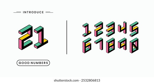 Number font. Font of numbers in classical style with contemporary geometric design. Beautiful elegant numerals. Vintage and old school retro typographic. Vector Illustration