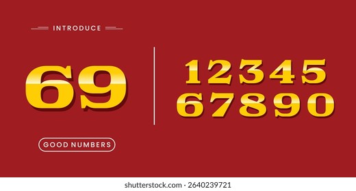 Number font. Font of numbers in classical style with contemporary geometric design. Beautiful elegant numerals. Vintage and old school retro typographic. Vector Illustration