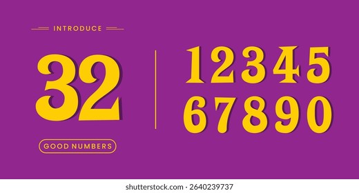 Number font. Font of numbers in classical style with contemporary geometric design. Beautiful elegant numerals. Vintage and old school retro typographic. Vector Illustration