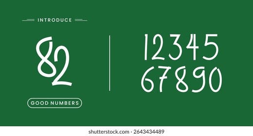 Number font. Font of numbers in classical style with contemporary geometric design. Beautiful elegant numerals. Vintage and old school retro typographic. Vector Illustration	
