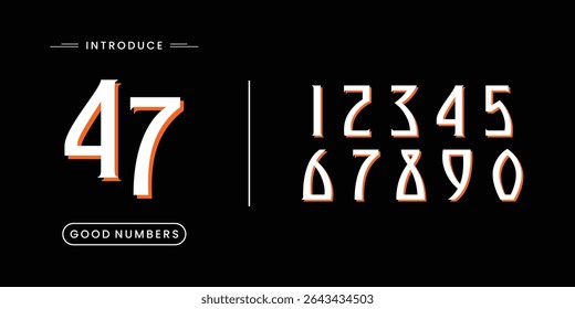 Number font. Font of numbers in classical style with contemporary geometric design. Beautiful elegant numerals. Vintage and old school retro typographic. Vector Illustration	
