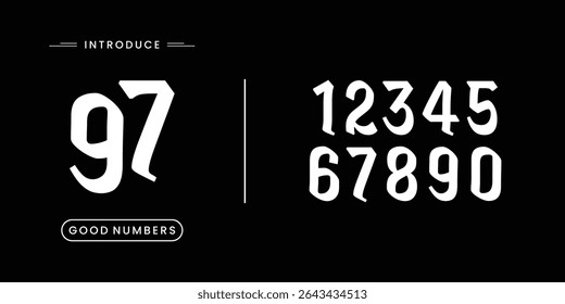 Number font. Font of numbers in classical style with contemporary geometric design. Beautiful elegant numerals. Vintage and old school retro typographic. Vector Illustration	
