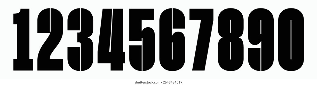 Number font. Font of numbers in classical style with contemporary geometric design. Beautiful elegant numerals. Vintage and old school retro typographic. Vector Illustration	
