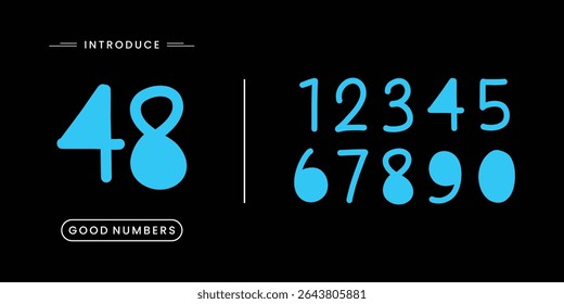 Number font. Font of numbers in classical style with contemporary geometric design. Beautiful elegant numerals. Vintage and old school retro typographic. Vector Illustration.