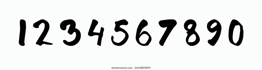 Number font. Font of numbers in classical style with contemporary geometric design. Beautiful elegant numerals. Vintage and old school retro typographic. Vector Illustration.
