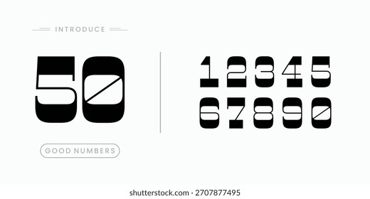 Fuente numérica. Fuente de números en estilo clásico con diseño geométrico contemporáneo. Hermosos números elegantes. Antiguas y tipografía retro de la vieja escuela. Ilustración vectorial