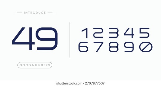 Fuente numérica. Fuente de números en estilo clásico con diseño geométrico contemporáneo. Hermosos números elegantes. Antiguas y tipografía retro de la vieja escuela. Ilustración vectorial