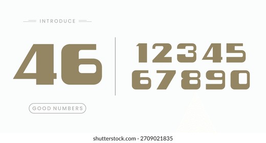 Number font. Font of numbers in classical style with contemporary geometric design. Beautiful elegant numerals. Vintage and old school retro typographic. Vector Illustration
