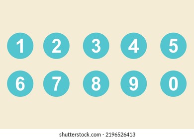 Number Font Special Circle style zero to Nine
