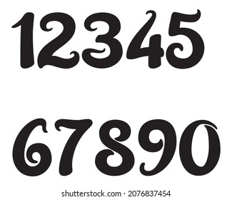 Number font.  Sport font with numbers and figures.  Condensed regular geometric numbers.  Strong industrial sport line font for design, creative typography, poster.  Vector illustration, creative logo