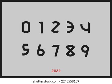 Number font style 2023. Unique, Attractive, Different, Creative and Precision