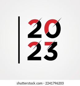 Number font template. Set of numbers 2023 logo or icon. Vector illustration.
