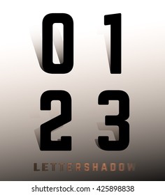 Number font template. Set of numbers 0, 1, 2, 3 logo or icon. Vector illustration.