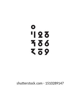 number fonts for displaying numbers design with white background