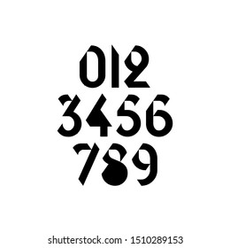 number fonts for displaying numbers design with white background