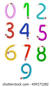 The number in the form of a bent pencil